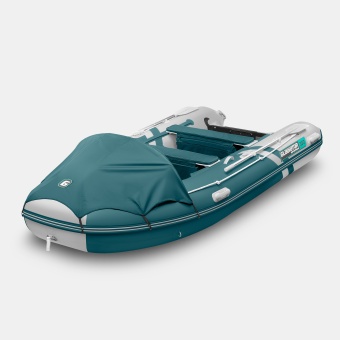 Моторная лодка ПВХ GLADIATOR E 380PRO НДНД морской зеленый-белый