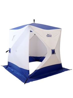 Палатка зимняя КУБ Следопыт 1,5х1,5м, ткань Oxford 240D PU 1000, 2 местн., бело-синий